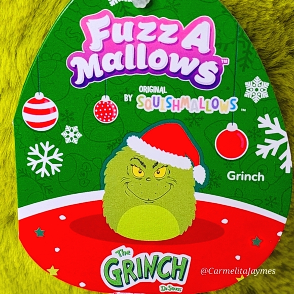🎄 GRINCH 🎅🏻 Fuzzamallow Dr Suess' Grinch w Santa Hat 2024Squishmallow NWT - Picture 3 of 9